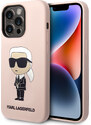 Ochranný kryt na iPhone 15 Pro MAX - Karl Lagerfeld, Liquid Silicone Ikonik NFT Pink