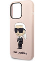 Ochranný kryt na iPhone 15 Pro MAX - Karl Lagerfeld, Liquid Silicone Ikonik NFT Pink