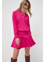 Šaty s příměsí hedvábí Pinko fialová barva, mini, oversize, 102306.A193