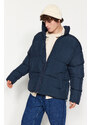 Trendyol Navy Blue Unisex Oversize Fit Stojatý límec Puffer Jacket