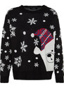 Trendyol Black Oversize Christmas Theme Knitwear Sweater