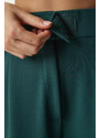 Happiness İstanbul Štěstí İstanbul Dámské smaragdově zelené Velcro pas pohodlné tkané kalhoty