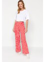 Trendyol Red Cotton Striped Knitted Pajamas Bottoms