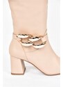 Fox Shoes Nude Women's Thick Heeled Boots