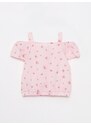 LC Waikiki Boat Neck Short Sleeve Printed Blouse for Baby Girl