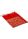 Pranita Kašmírská vlněná šála vyšívaná hedvábím červená se světle hnědou