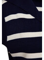 Trendyol Navy Blue Turndown Neck Pletený svetr