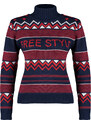 Trendyol Winter Essentials Červený pletený svetr s vlastním vzorem