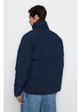 Trendyol Navy Blue Unisex Oversize Fit Stojatý límec Puffer Jacket