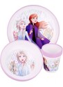 Stor Sada plastového nádobí Ledové království - Frozen s kelímkem a protiskluzem - 3 díly