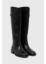 Kožené kozačky Vagabond Shoemakers SHEILA dámské, černá barva, na plochém podpatku, 5635.101.20
