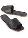 Capone Outfitters Single Strap with Stones, Flat Heel Women's Slippers