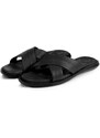 Ducavelli Bande Genuine Leather Men's Slippers, Genuine Leather Slippers, Orthopedic Sole Slippers, Leather Slippers.