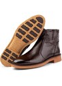 Ducavelli Bristol Genuine Leather Non-Slip Sole With Zipper Chelsea Daily Boots Brown.