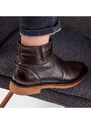 Ducavelli Bristol Genuine Leather Non-Slip Sole With Zipper Chelsea Daily Boots Brown.