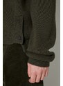 Vlněný svetr A-COLD-WALL* UTILITY MOCK NECK KNIT pánský, zelená barva, s golfem, ACWMK152