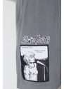 Bavlněné šortky PLEASURES Singer šedá barva, P23SY011