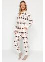 Trendyol Multicolored Cotton Plaid Tshirt-Jogger Knitted Pajama Set