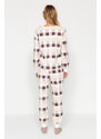 Trendyol Multicolored Cotton Plaid Tshirt-Jogger Knitted Pajama Set