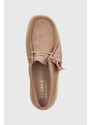 Clarks Originals Semišové polobotky Clarks Wallabee Cup dámské, béžová barva, na plochém podpatku, 26173252