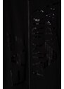 Dětská mikina EA7 Emporio Armani černá barva, s kapucí, s potiskem