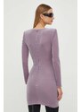 Šaty Elisabetta Franchi fialová barva, mini