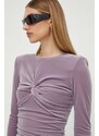 Šaty Elisabetta Franchi fialová barva, mini