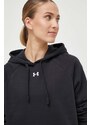 Mikina Under Armour dámská, černá barva, s kapucí, hladká, 1379500