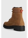 Semišové boty Calvin Klein Jeans COMBAT MID LACEUP WL SUEDE pánské, hnědá barva, YM0YM00765