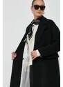 Vlněný kabát Beatrice B černá barva, přechodný, oversize