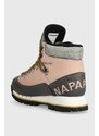 Boty Napapijri GEM růžová barva, na plochém podpatku, lehce zateplené, NP0A4HW5.P81
