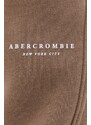 Tepláky Abercrombie & Fitch hnědá barva, hladké
