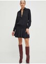 Šaty s příměsí hedvábí Pinko černá barva, mini, oversize, 102306.A193