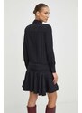 Šaty s příměsí hedvábí Pinko černá barva, mini, oversize, 102306.A193