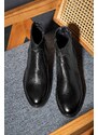 Ducavelli Bristol Genuine Leather Non-slip Sole With Zipper Chelsea Daily Boots Black.