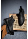Ducavelli Edinburgh Genuine Leather Anti-Slip Sole Chelsea Daily Boots Navy Blue.