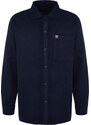 Trendyol Navy Blue Overshirt Fit Shirt Collar Label Detail Stamp Shirt
