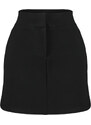 Trendyol Black Interlock High Waist Zipper Knitted Mini Skirt