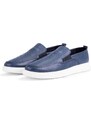 Ducavelli Seon Genuine Leather Men's Casual Shoes, Loafers, Summer Shoes, Light Shoes Navy Blue.