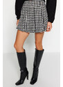 Trendyol Black Crowbar Pattern Woven Short Skirt