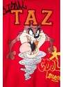 Dětská bavlněná mikina Desigual x Looney Tunes červená barva, s kapucí, s potiskem