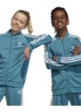 Dětská mikina adidas Originals tyrkysová barva, s aplikací