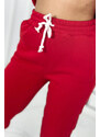 Kesi Zateplený bavlněný komplet, mikina s výšivkou + kalhoty červené