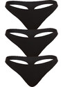 3PACK dámská tanga HUGO bezešvé černá (50492489 001)