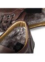 Ducavelli Lion Men's Genuine Leather Plush Shearling Casual Shoes Brown.