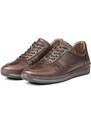 Ducavelli Lion Men's Genuine Leather Plush Shearling Casual Shoes Brown.