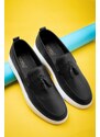 Ducavelli Fringe Genuine Leather Men's Casual Shoes, Loafers, Light Shoes, Summer Shoes.