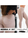 NEBBIA - Bubble Butt legíny s vysokým pasem Lifting Effect 587 (cream)