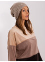 Fashionhunters Tmavě béžová dámská pletená čepice