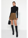 Trendyol Khaki Accessorized Woven Short Skirt